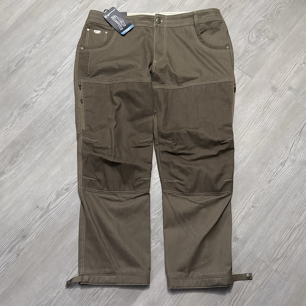 Kuhl Above The Law Mens 42x30 Espresso Brown Heavy Canvas Work Hiking Pants NEW